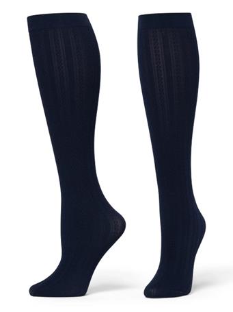 HUE - Cable Knee High Socks NAVY