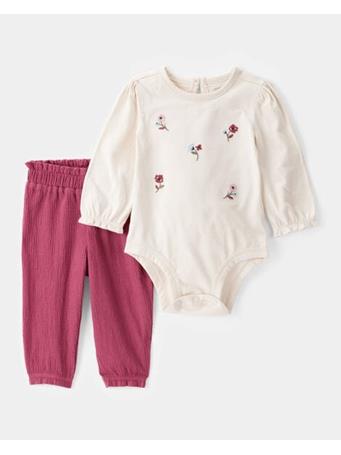 CARTERS - Baby 2-Piece Floral Long-Sleeve Bodysuit Pant Set PINK