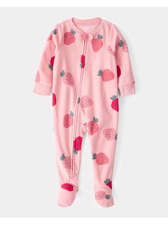 CARTERS - Baby 1-Piece Strawberry Fleece Footie Pajamas PINK