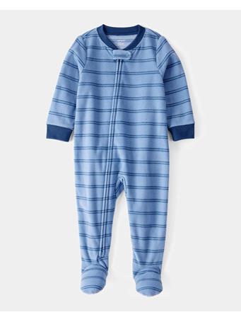 CARTERS - Baby 1-Piece Striped Fleece Footie Pajamas BLUE