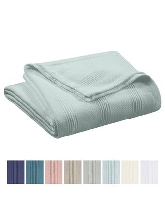 WESTPOINT HOME - Vellux Cotton Blanket LIGHT BLUE