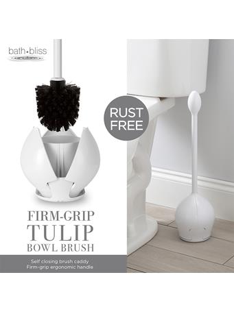 BATH BLISS - Firm Grip Tulip Bowl Brush WHITE