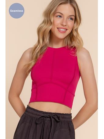 ACTIVE BASIC - Corset-Like Seamless Rib Tank Top MULBERRY