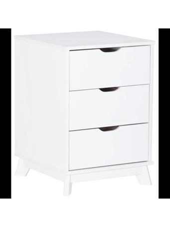 LINON HOME PRODUCTS - Modern 3-Drawer Nightstand WHITE/NAVY
