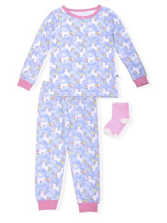 SLEEP ON IT - Fitted Unicorn Print Pajamas With Socks (12M-24M) NOVELTY