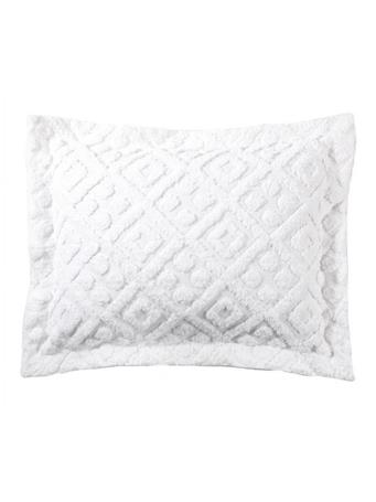 BELLE MAISON - Diamond Tufted Chenille Sham WHITE