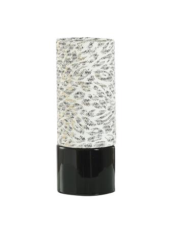 STYLECRAFT LAMPS - Black Ceramic Uplight With Fabric Shade BLACK