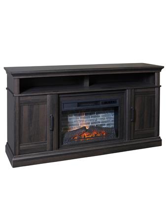 STYLECRAFT LAMPS - Two Door Media Fireplace Cabinet BROWN
