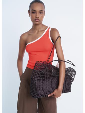 MANGO - Asymmetrical Top With Contrasting Trim BRIGHT RED
