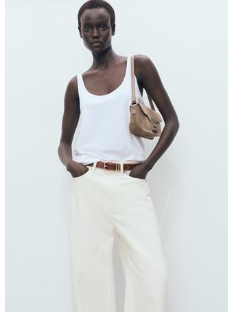 MANGO - Metal Buckle Belt DARK BROWN