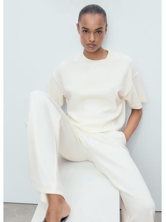 MANGO - Cotton Short-sleeved T-shirt NATURAL WHITE