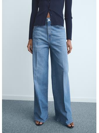 MANGO - High-waisted Wide-leg Jeans MEDIUM BLUE