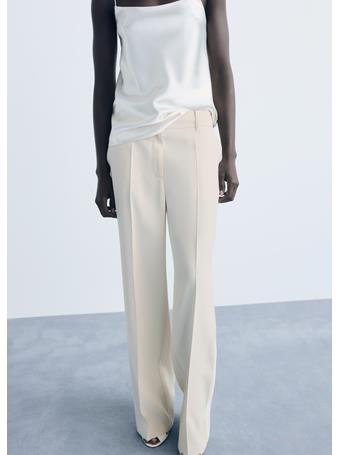 MANGO - Straight Mid-rise Pants NATURAL WHITE