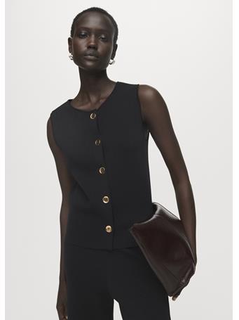 MANGO - Fine-knit Vest BLACK