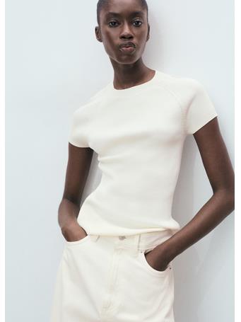 MANGO - Ribbed-knit Short-sleeved Sweater NATURAL WHITE