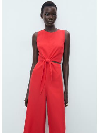 MANGO - Lyocell Jumpsuit With Cut-out And Knot Detail BRIGHT RED