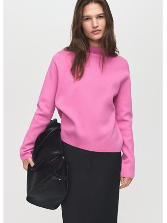 MANGO - Knitted Sweater With Perkins Neck BRIGHT PINK