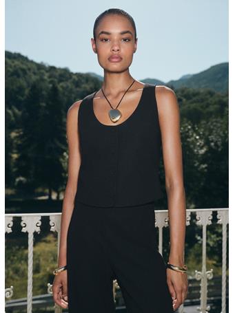 MANGO - Suit Vest With Buttons BLACK