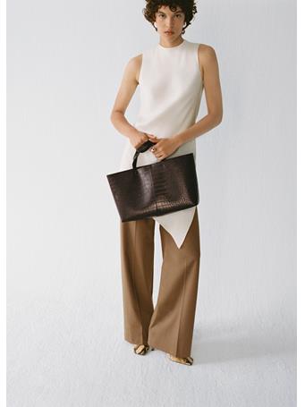 MANGO - Shopper Bag With Double Handle DARK BROWN