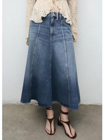 MANGO - Denim Midi-skirt MEDIUM BLUE