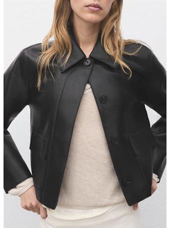MANGO - Leather-effect Jacket With Pockets BLACK