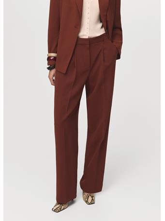MANGO - Modal Straight-fit Pants MEDIUM BROWN