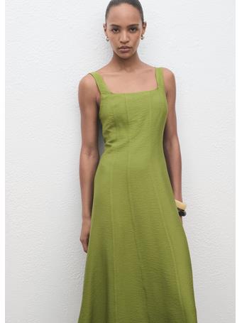 MANGO - Midi-dress With Stitching MEDIUM GREEN