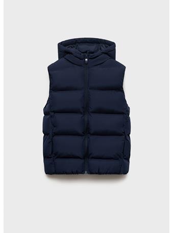 MANGO - Quilted Vest With Hood NAVY