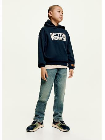 MANGO - Printed Hoodie NAVY