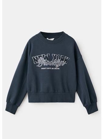 MANGO - Embroidered Cotton Sweatshirt NAVY