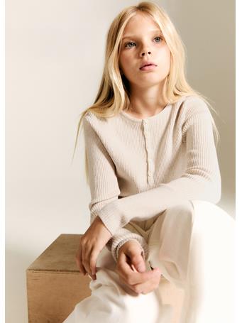 MANGO - Ribbed Sweater With Buttons BEIGE