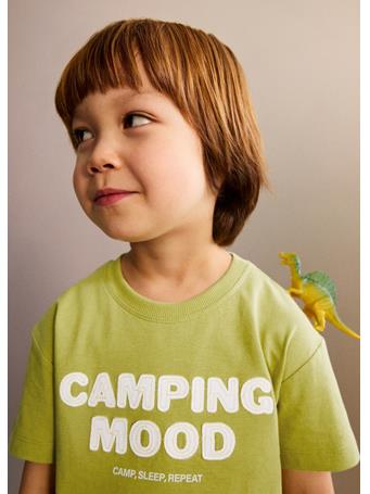 MANGO - Short-sleeved Printed T-shirt BRIGHT YELLOW