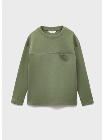 MANGO - T-shirt With Pocket And Seam Detail GREEN