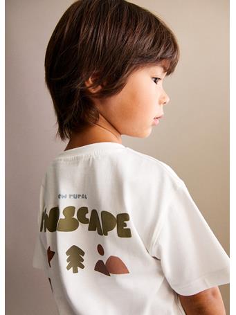 MANGO - Printed Cotton-blend T-shirt IVORY