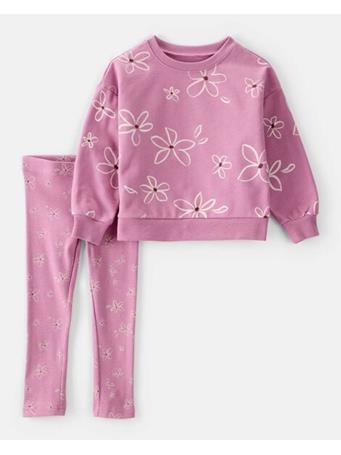 CARTERS - Toddler Girl 2-Piece Floral Cotton Long-Sleeve Tee & Pant Set PINK