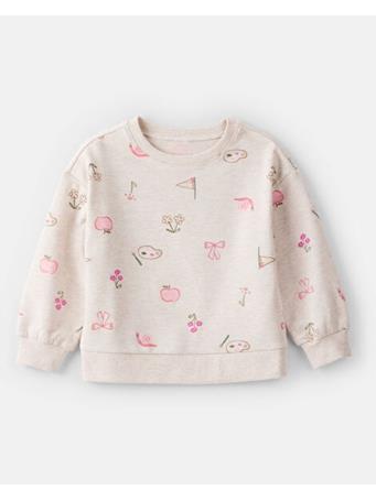 CARTERS - Toddler Girl French Terry Long-Sleeve Pullover Sweatshirt IVORY