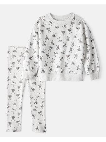 CARTERS - Toddler Girl Bow Print Long-Sleeve Tee & Pant Set IVORY