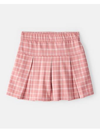 CARTERS - Pink Plaid Pleated Pull-On Short Skirt ROSE
