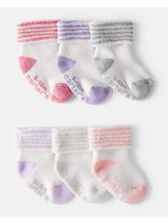 CARTERS - Baby Girl 6-Pack Striped Ankle Socks MULTI