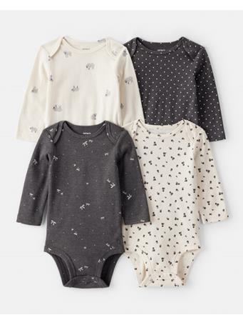CARTERS - Baby Girl 4-Pack Sheep Print Long-Sleeve Multipack Bodysuits MULTI