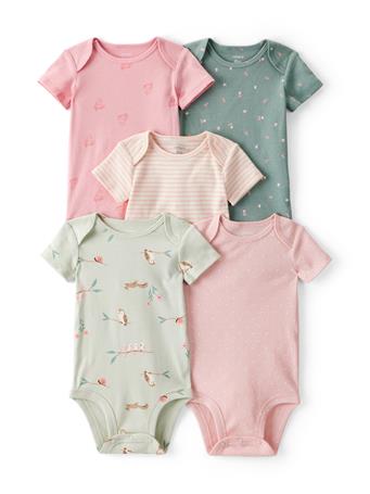 CARTERS - Baby Girl 5-Pack Short-Sleeved Bodysuits MULTI