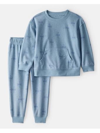CARTERS - Toddler Boy Airplane French Terry Long-Sleeve Tee & Pant Set BLUE