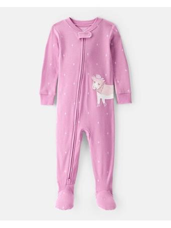 CARTERS - Toddler Girl Cowgirl 100% Cotton 1-Piece Pajamas PURPLE