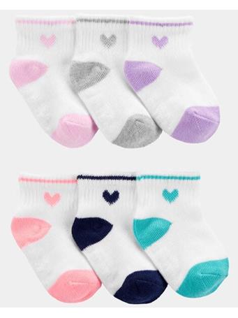 CARTERS - Toddler Girl 6-Pack Crew Socks MULTI