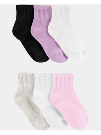 CARTERS - Girls 6-Pack Crew Socks MULTI