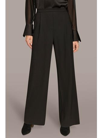 DONNA KARAN - Extra High Rise Wide Leg Pull On Pant BLACK