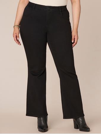 DEMOCRACY - "Ab"solution High Rise Out There Flare Plus Size Jeans BLACK