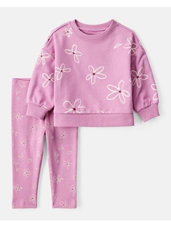 CARTERS - Baby Girl Floral Long-Sleeve Cotton Tee & Pant Set PINK