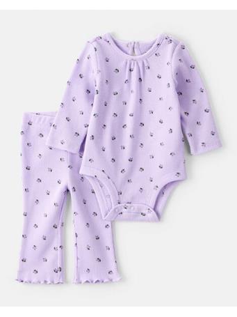 CARTERS - Baby 2-Piece Berry Print Bodysuit Pant Set PURPLE