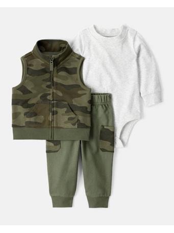 CARTERS - Baby Boy 3-Piece Camo French Terry Vest, Bodysuit & Pant Set CAMO